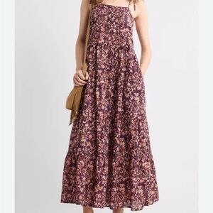 Treasure & Bond Floral Maxi Dress - Purple and Pink